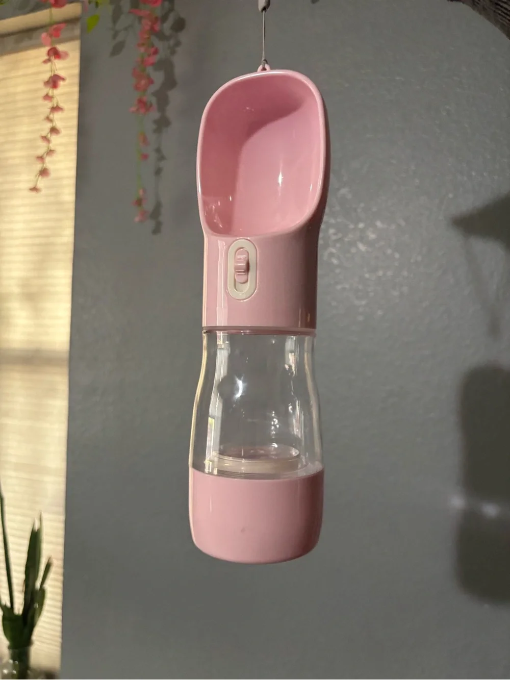 Portable Pink Pet Water Bottle - Travel Dispenser